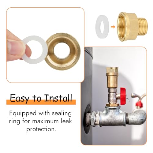 2 Stück Reduzierung 3/4 Zoll auf 1 Zoll,Reduzierverlängerung 3/4 Zoll Außen x 1 Zoll Innen aus Messing,AG/IG Reduzierstück mit Gummidichtung,Adapter für die Umwandlung von Rohrverbindungen