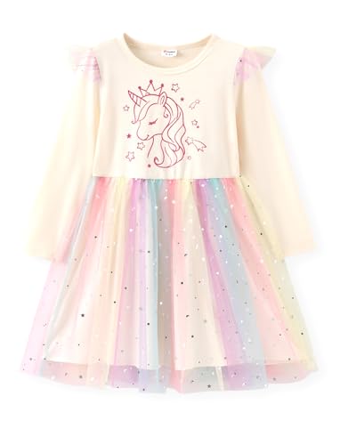 PATPAT Prinzessin Kleid für Mädchen, Langarm Festliches Tüll Partykleid,...