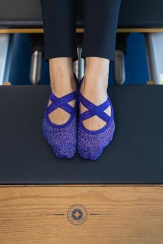 Image of Mint & Oak Pilates Socks with Grips for Women, Ankle Length Non-Slip Yoga Socks, Cotton Ideal For Yoga, Pilates, Gym, Workout, Cute Women's Gift