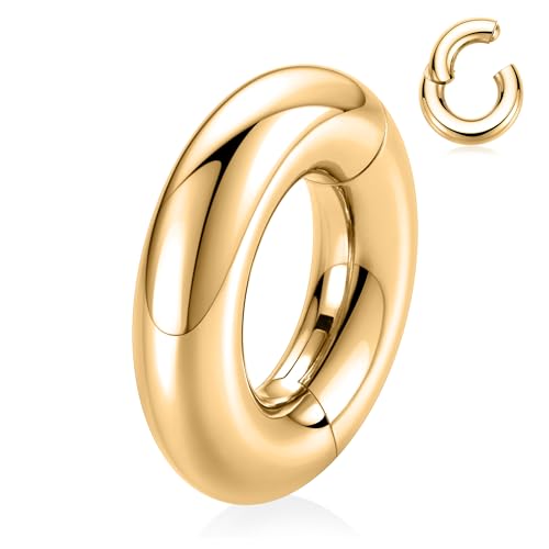 GAGABODY 14mm Septum Jewelry Nose Ring Hoop 12g Septum Ring Gold 12 Gauge Earrings Nose Piercing Jewelry Surgical Steel Hoop Lobe Earrings For Women Men by GAGABODY - Used condition - US$9.83