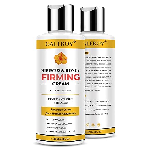 Hibiscus and Honey Firming Cream, Neck Firming Cream, Double Chin Reducer, Skin Firming and Tightening Lotion Cream, Neck Cream for Sagging Skin, Body Tight Cellulite Cream, Firming Lotion for Body Loose Skin-Anti Aging, Lifting, Anti Wrinkles-With Collagen & Hyaluronic Acid-4 oz 120ml