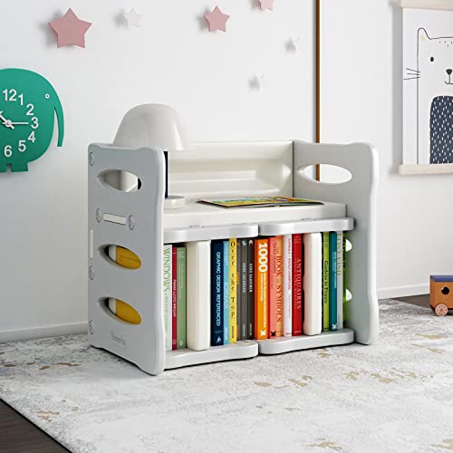 Benarita Kids Table And 2 Chairs Set, Plastic Activity Table For Toddler Reading, Arts, Crafts, Homework, Montessori Furniture With Storage Space For Playroom Snack Time, Gift For Boys & Girls #TOP7