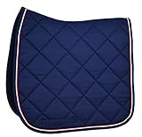  TIM´S Equestrian - Mantilla de Doma para Caballo, Color Azul Marino, Blanco y Rojo