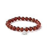 Red Jasper Bracelet | Stretchy Chakra Healing Gemstone Boho Quartz Bracelet | Elastic Mood Enhancing