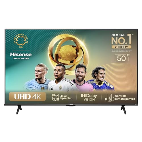 Hisense Smart TV UHD 4K DLED 50' Polegadas 50A6K com HDR10+ Dolby Vision Game Mode Controle por Voz Alexa Built-In AirPlay