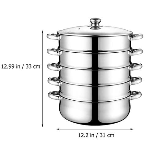 Casseroles à soupe à vapeur 5 couches pour cuisson simultanée 28cm - 4