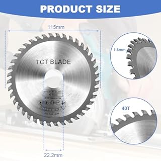 Flintronic 3 Pezzi Lama per Sega Circolare, 115 x 22,23mm x 40 Denti, per seghe circolari in metallo, Per Tagliare Legno, Plastica, Fibra Di Vetro, Rame, Alluminio
