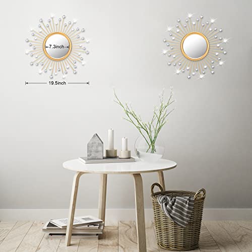 Zoopeen Gold Sunburst Wall Mirrors Decor For Living Room Bedroom Large Big Round Mirrors For Home House Decorative Modern Circle Hanging Starburst Wall-Mounted Mirror For Fireplace Decorations 20 Inch #TOP1