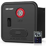 OEVANT RV Tankless Water Heater,55,000 BTU Instant Water Heater with Remote Controller,16x16 inch Door＆Front Water Outlet,Propane Gas, DC 12V, CSA Certificated,Compatible with All RVs Black