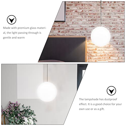 Lurrose Frosted Glass Globe Lamp Shade Replacement 5.4 Inch Round Matte White Lampshade Cover for Pendant Ceiling Wall Light Fixtures Indoor Lighting - Image 4