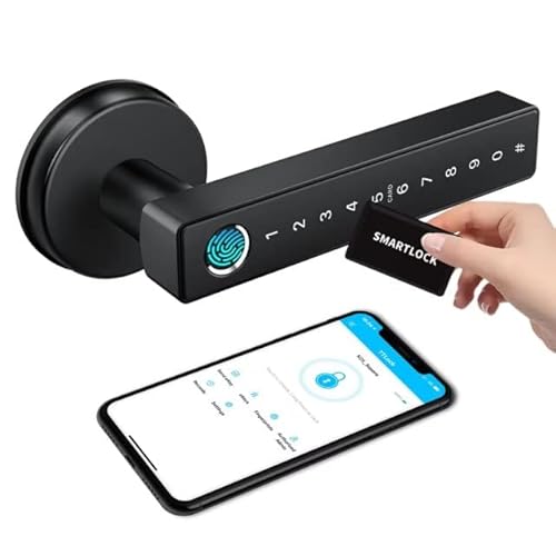 Fingerprint Door Lock, Keyless Entry Door Lock With Keypad, Smart Door Lock For Front Door, Biometric Door Lock, Smart Door Handle Door Knob, 5-In-1 Access Ways Digital Electronic Door Lock By Tiffane #TOP10
