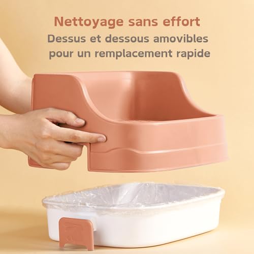 Bac à litière lapin d'angle pour une cage propre et sans odeur - 4