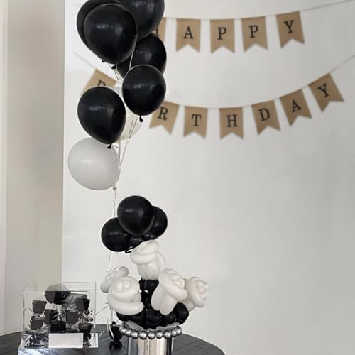 Image of Black Balloons 110Pcs, 5 Inch Small Black Latex Party Balloons, Mini Thick Black Birthday Balloons for Wedding Baby Shower Decorations.