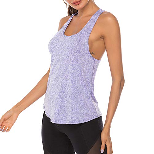 Colete feminino, Romacci Tops de treino para mulheres Racer costas sólidas sem mangas Yoga Fitness R