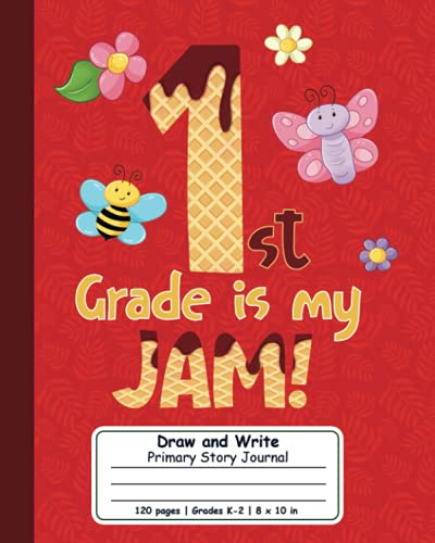 Draw and Write Primary Story Journal Grade K-2: Dotted Midline and Picture Space School Exercise Book - Funny Gift For 1st Graders