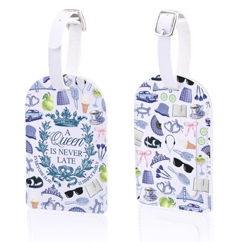 A Queen is Never Late Everyone Else is Simply Early Gift Novel Reader Comedy Movie Lover Luggage Tag (Never Late)
