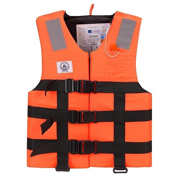 Image of Professional Life Jacket Adult Upto 120 kg Swim Boating Vest Life Jacket Snorkeling Floating Swimming Surfing Water Sports Life Saving Jacket Water Sport (Orange)