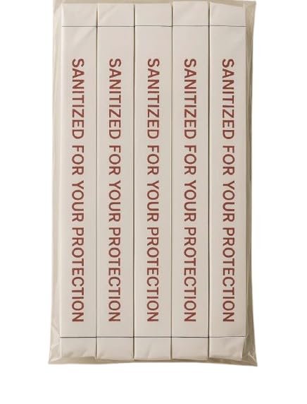 Sanitized For Your Protection Paper Bands - Pack of 5 | Hygiene Seal Wrappers for Hotel Toilet Seats | Glasses & Amenities | Disposable Sanitary Strips-image-35