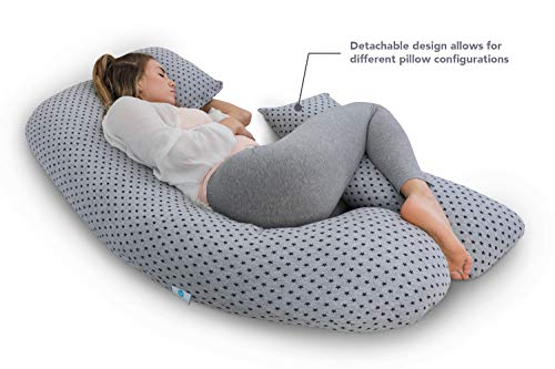 Pharmedoc Pregnancy Pillow, U-Shape (Stars Pattern, Detachable) Full Body Pillow And Maternity Support - Support For Back, Hips, Legs, Belly For Pregnant Women #TOP2