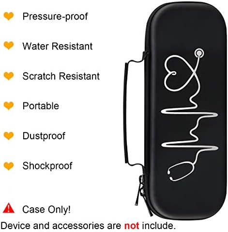 BOVKE Stethoscope Box is suitable for 3M Litman Classic III, Lightweight II SE, MDF Acoustica Portable Storage Bag Extra Space for Stethoscope for Medical Bandage Scissors EMT Trauma Scissors and LED