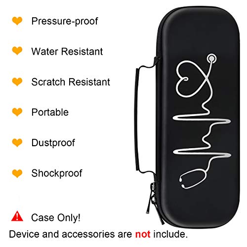 BOVKE Hard Stethoscope Case for 3M Littmann Classic III Monitoring Stethoscope,MDF Acoustica Deluxe Lightweight Dual Head Stethoscope, Lightweight II S.E. Stethoscopes and Medical accessories, Black