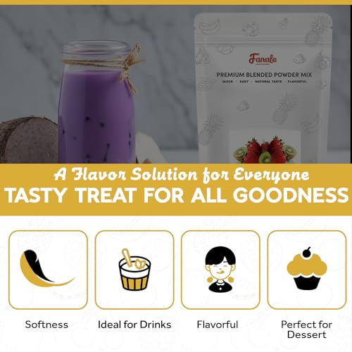 Fanale Premium Ube Taro Bubble Tea Flavoring Powder | Purple Sweet Potato Powder | Perfect for Baking, Smoothies, Desserts and Drinks | Instant Flavoring Powder for Boba Milk Tea | PWD010-B-USA