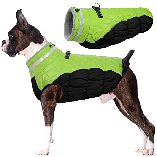 Image of Lelepet Dog Coat Warm Dog Winter Coat Waterproof Dogs Jacket with Harness