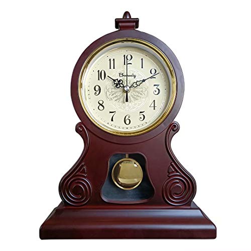 Horloge de cheminée, Ancienne Horloge de Table Antique, Horloge de Manteau Antique, Horloge de cheminée de Ferme, Silencieux, adapté pour cheminée, Bureau, Bureau, étagère
