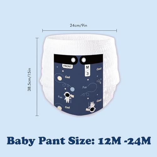 Image of Minime Baby Training Pants - Size 12M-24M (14-26 lbs), 36 Count, Premium Hypoallergenic Training Underwear, Fragrance Free Disposable Baby Diaper Pants