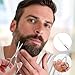 Small Scissors for Beard, Small Facial Hair Scissors Stainless Steel Straight Tip Snips Beauty Grooming Kit Vintage Beauty Grooming Kit for Eyebrows Ear Nose Moustache Trimming with PU Case