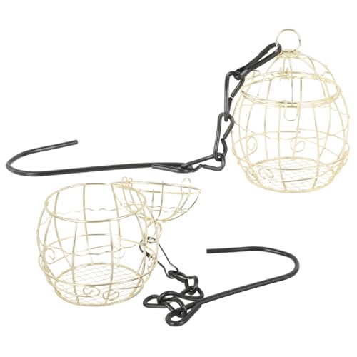 PERSELOSO 2個屋外用吊り下げ式バードフィーダー 花の形 デュラブルフード供給器 鳥用餌入れ 簡単取り付け お手入れ簡単 便利なアイテム