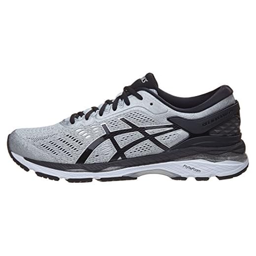 ASICS Men's Gel-Kayano 24 Running Shoe, Silver/Black/Mid Grey, 8 Medium US