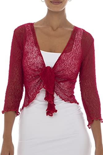 Image of Back From Bali Womens Sheer Shrug Cardigan Lightweight Knit