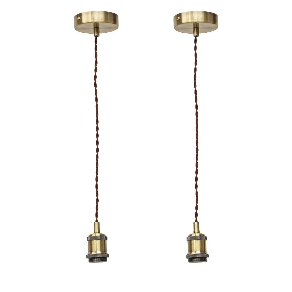 First Choice Lighting - Antique Brass Ceiling Pendant Flex Kits - Bronze
