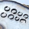 JOVIVI Small Black Hoop Earrings Women Men, 4pairs Hypoallergenic Stainless Steel Hinged Sleeper Hoops Earring Womens Mens Black Earrings for Boys Girls Gifts 7/9mm #2