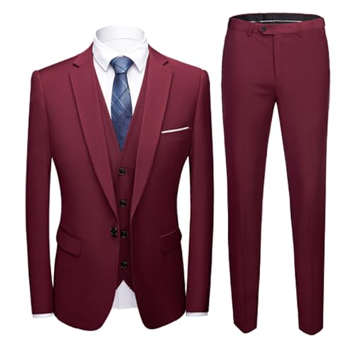 Costume de mariage 3 pièces hommes avec veste slim gilet et pantalon noir