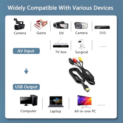 Salve sus cintas antiguas con el convertidor VHS a digital RCA a USB 3