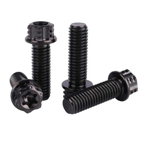 Image of 4Pcs Titanium Bolt Flange Torx Head M8 M10 x 20 25 30mm Screw Bolt for Motorcycle Car Modifications (Black, M8x25mm)