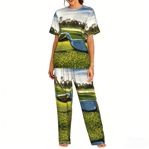 Pyjama doux imprimé club de golf pour femme - Vêtement de nuit