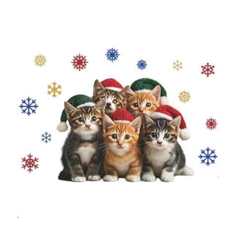 Vinilos decorativos Achang gatos navideños acuarela