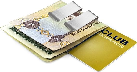 Small Money Clip for Men's Wallet, Stainless Steel Slim Cash Clip, Minimalist Credit Business Card Holder for Men's Front Pocket, Office Desk Organizer （2 Pack ）4