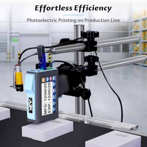 Image of YEV Handheld Inkiet Printer VP127 Upgraded Enhanced 16-Hour Continuous Printing with Photoelectric Sensor for Batch Numbers, Logos, Serial Numbers, Barcodes, and QR Codes on Various Materials (Blue)