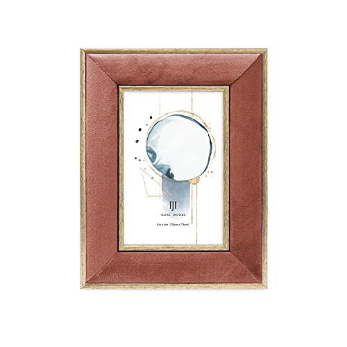 Isaac Jacobs Velvet Picture Frame With Metallic Gold Double Border thumb #1
