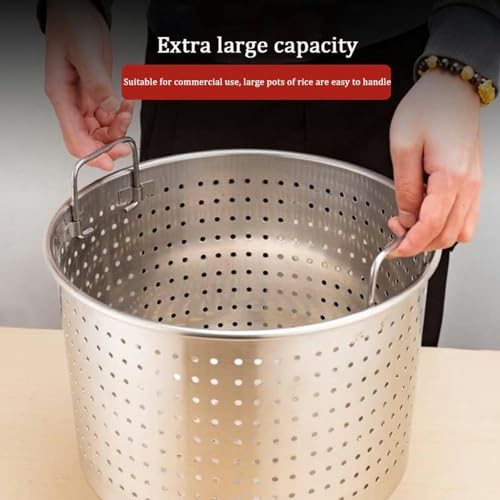Olla resistente de acero inoxidable de 45 cm con colador para uso comercial 4