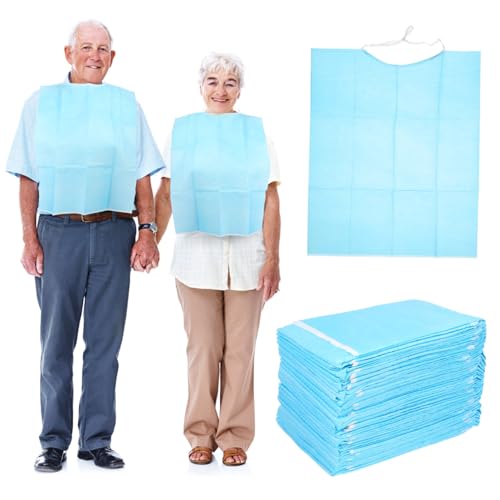 FOMIYES Waterproof Disposable Rice Bag for Elders Lightweight Feeding Bibs Comfortable Nursing Aid for Outdoor Use 30Pcs