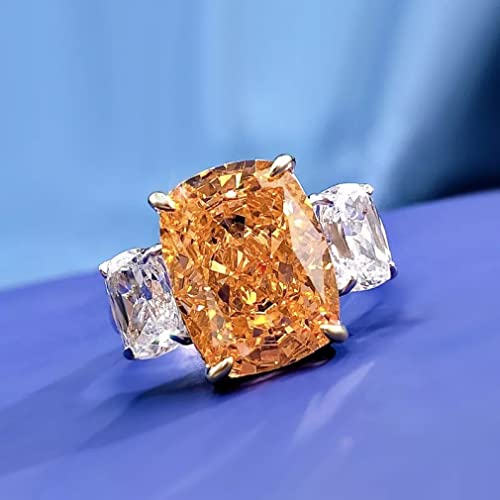 Bague diamant carbone orange argent 925 pour femme à la recherche d'éclat