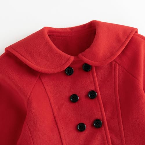 Simplee kids Girls Dress Coat Lapel Button Winter Jackets Coats Long Sleeve Outerwear with Pockets 4-14Years4