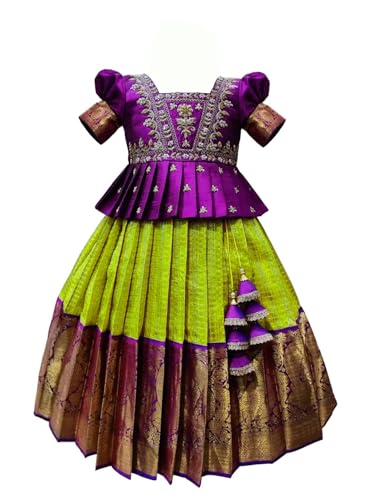 Image of Wommaniya Impex Girls Lehenga Choli Ethnic Wear Embroidered Lehenga Choli