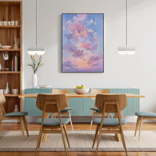 Cuadros de cielo y nubes abstractas para llenar de paz tu sala de estar moderna