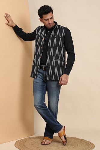 Image of SKAVIJ Men's Casual Nehru Jacket Business Vests Lightweight Waistcoat Slim Fit Suit Vest